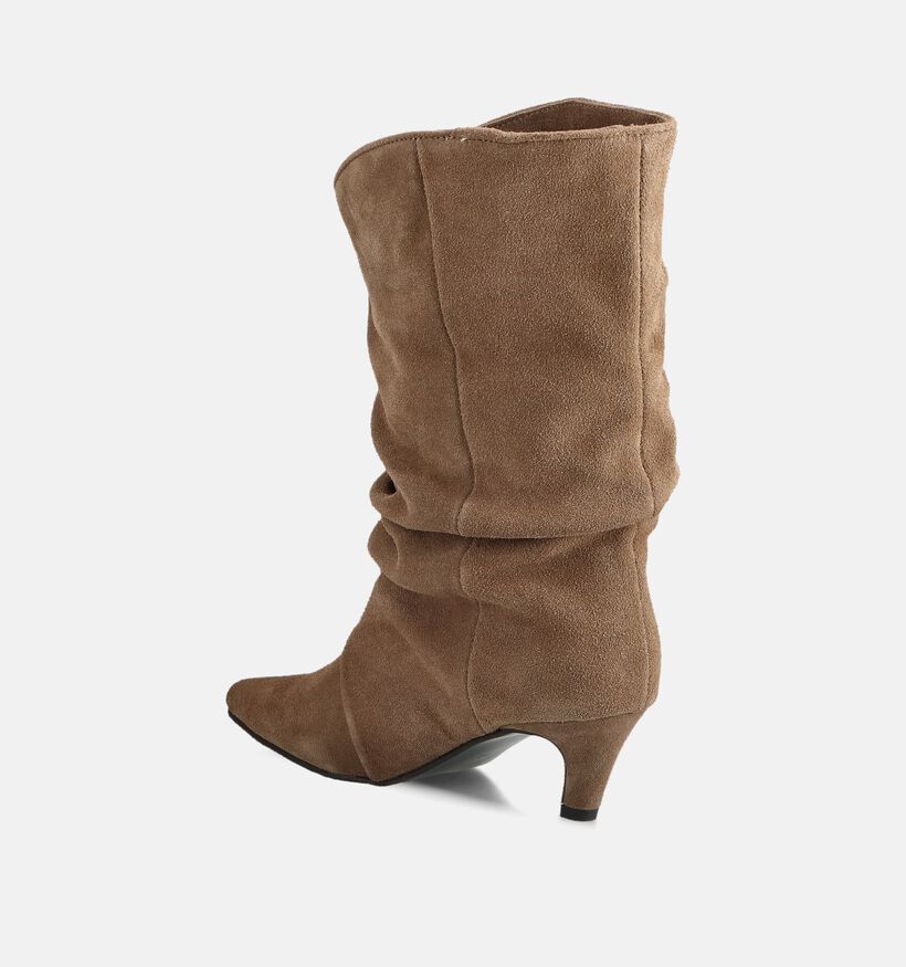 Shoecolate Bottes courtes en Taupe pour femmes (368937)