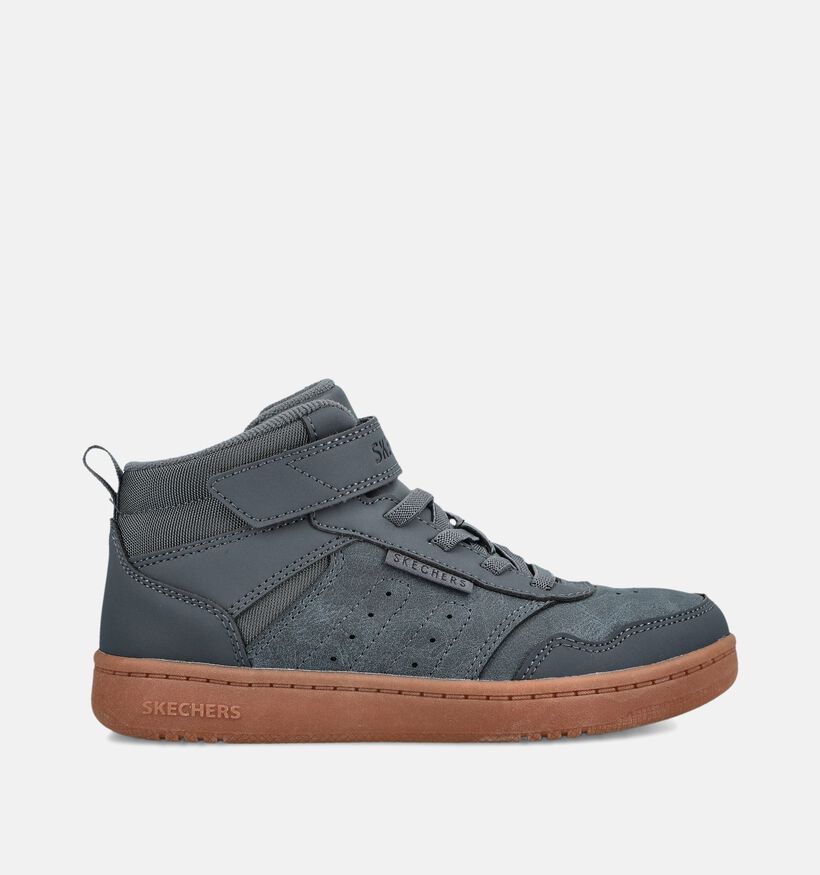 Skechers Quick Street Baskets montantes en Gris fonc&eacute; pour filles, gar&ccedil;ons (376866)