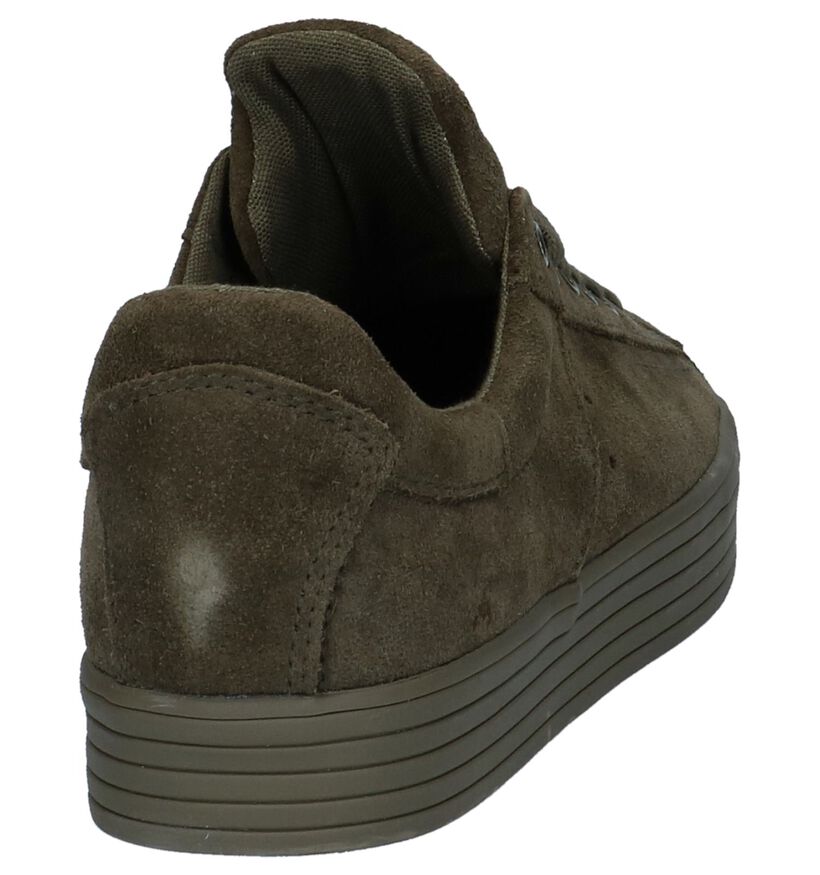 Esprit Baskets basses en Vert kaki en daim (225620)