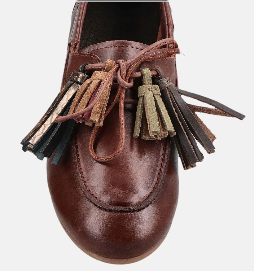 PS Poelman Chaussures bateau en Brun fonc&eacute; pour femmes (384353)