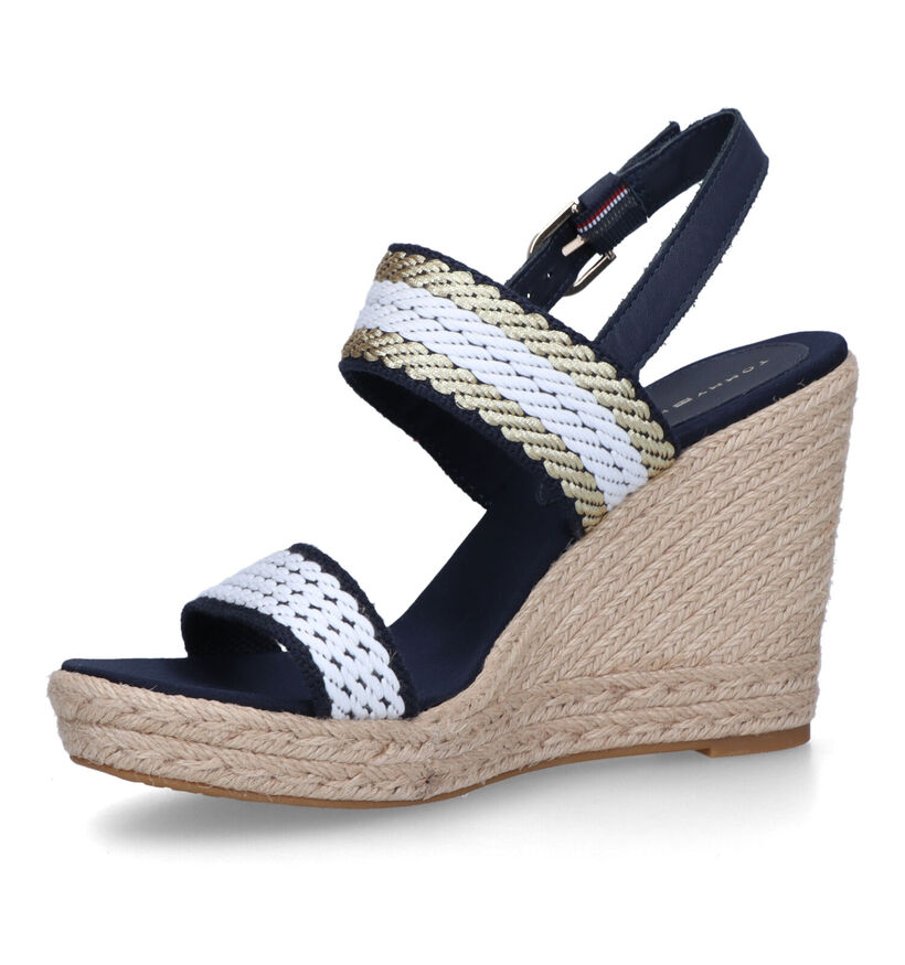 Tommy Hilfiger Golden Webbing Wedge Sandales en Bleu pour femmes (321016)
