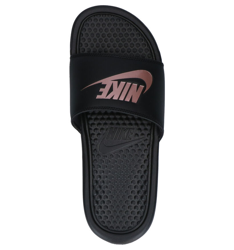 Nike Benassi Zwarte Badslippers in kunstleer (261695)