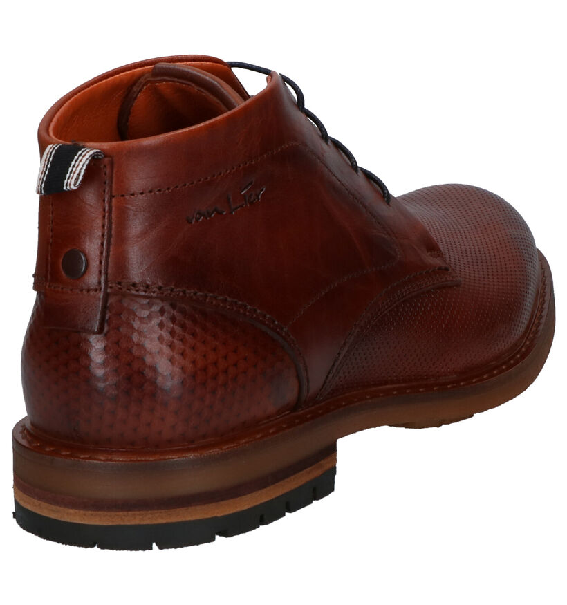 Van Lier Cognac Hoge Veterschoenen in leer (261904)