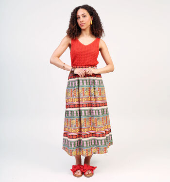 Lange rok rood Vero Moda Rokken Rood