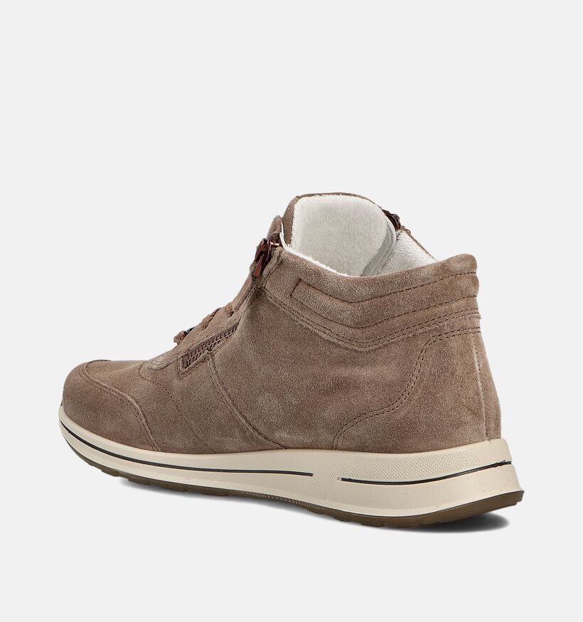 Ara Osaka 2.0 Taupe Hoge Veterschoenen voor dames (362478) - geschikt voor steunzolen