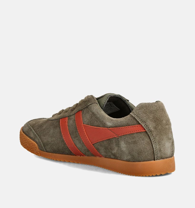 Gola Harrier Kaki/Oranje Sneakers voor heren (360719) - geschikt voor steunzolen