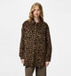 Pieces Saga Leopard Bruine Shacket voor dames (361134)