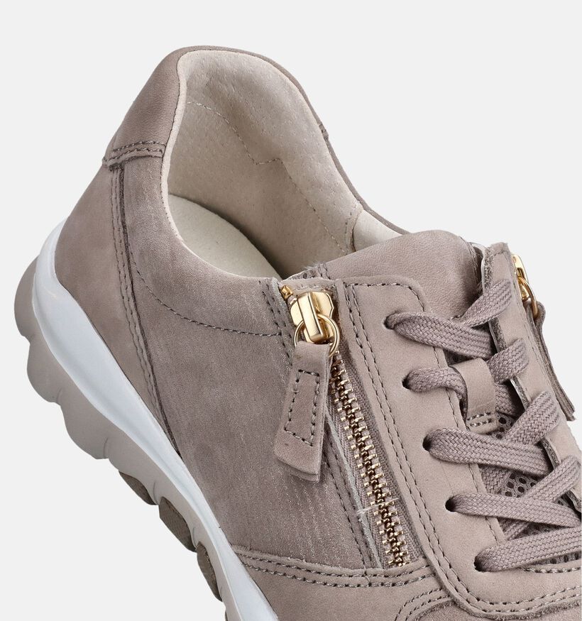 Gabor Rollingsoft Taupe Rits-Veterschoenen voor dames (369507) - geschikt voor steunzolen