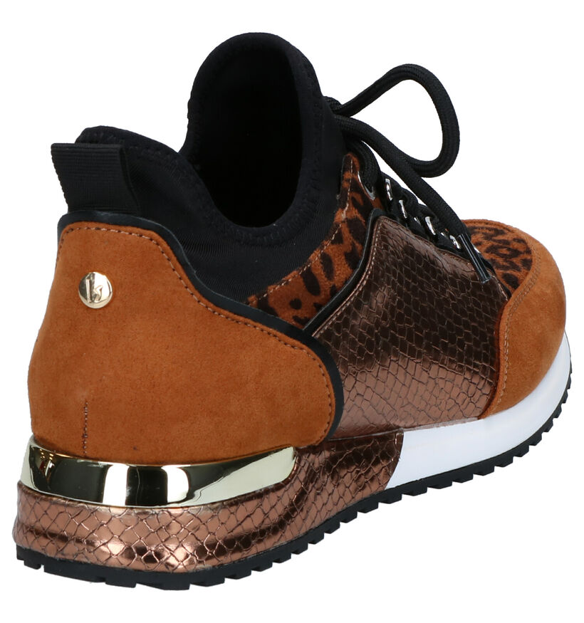 La Strada Cognac Slip-on Sneakers in kunstleer (278707)