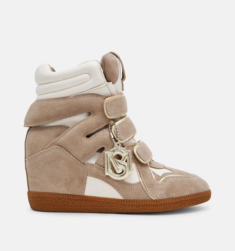 Steve Madden Mavis Donkerbeige Hoge Sneakers met Sleehak voor dames (381823)