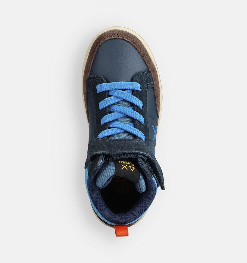 Sun68 Genius Mid Blauwe Sneakers voor jongens (362143) - geschikt voor steunzolen