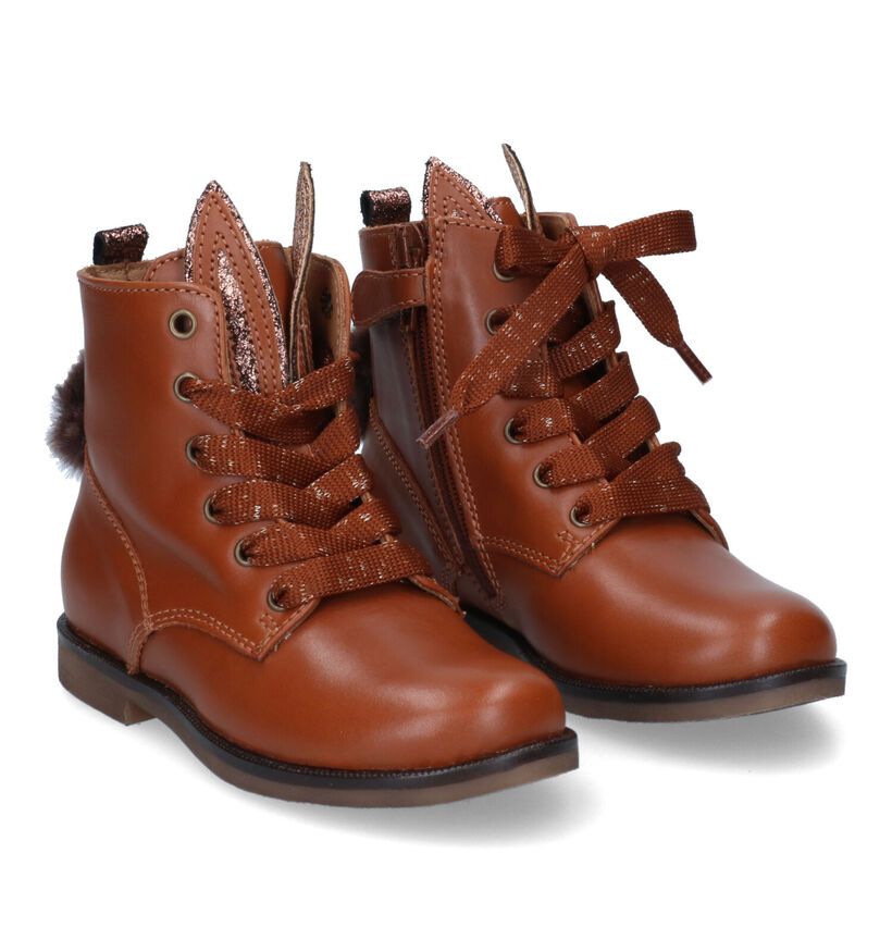 STONES and BONES Falp Bottines en Cognac en cuir (313888)