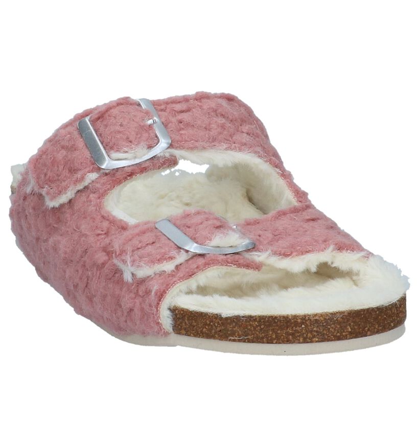 Hampton Bays Pantoufles ouvertes en Gris en faux fur (232365)