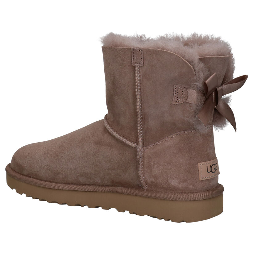 UGG Mini Bailey Bow II Bottes en Taupe en daim (294533)