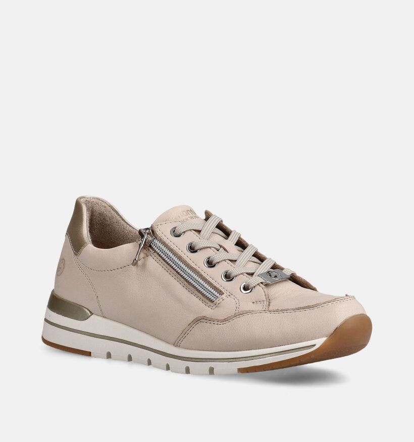 Remonte Lichtbeige Rits-Veterschoenen voor dames (367749) - geschikt voor steunzolen