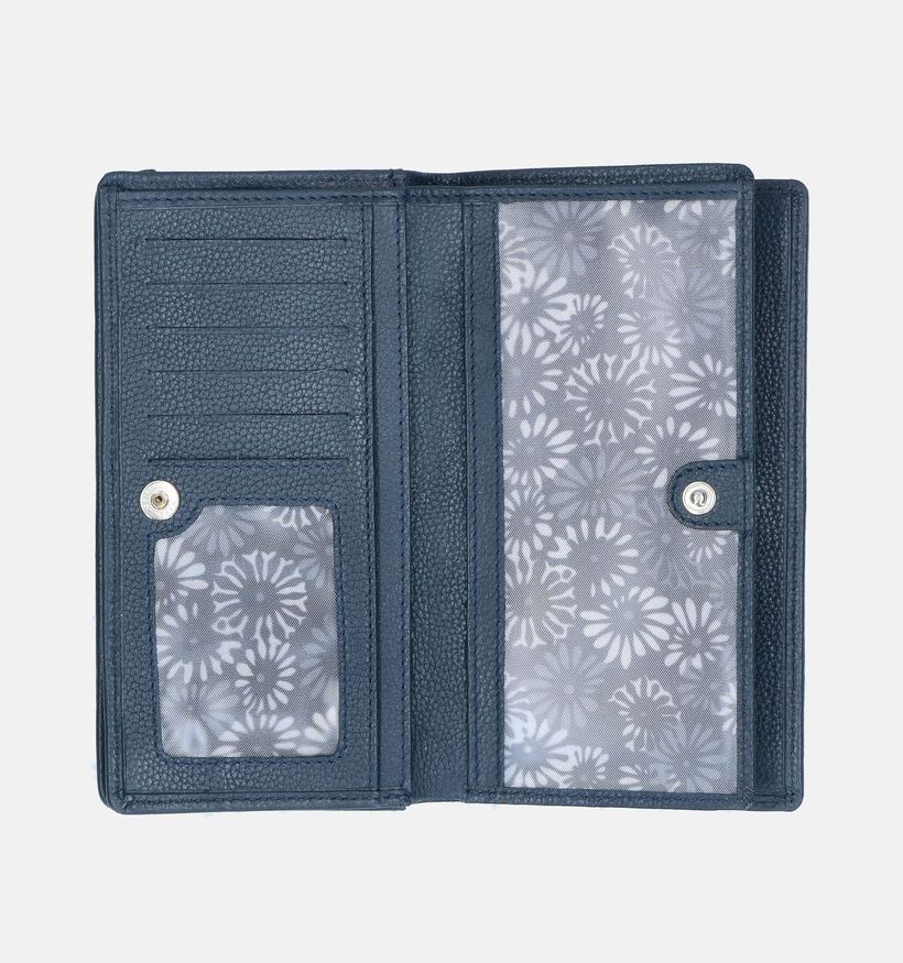 Euro-Leather Porte-monnaies zippé en Bleu pour femmes (365196)