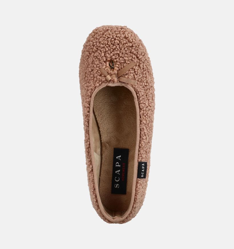 Scapa Bruine Teddy Ballerina Pantoffels voor dames (380854)