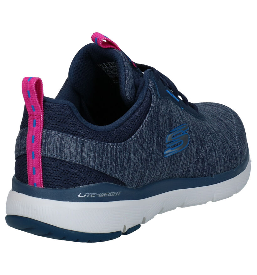 Skechers Flex Appeal Blauwe Sneakers in stof (279347)