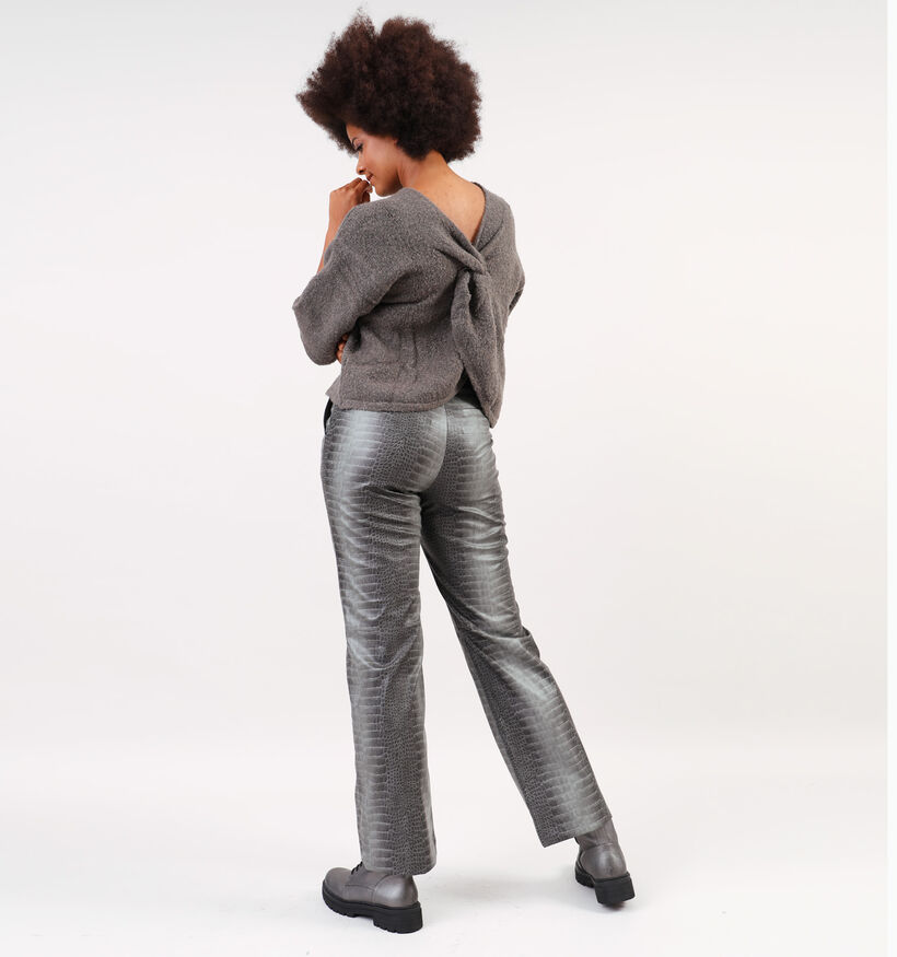 Minus Lilu Grijze Geklede broek voor dames (348254)