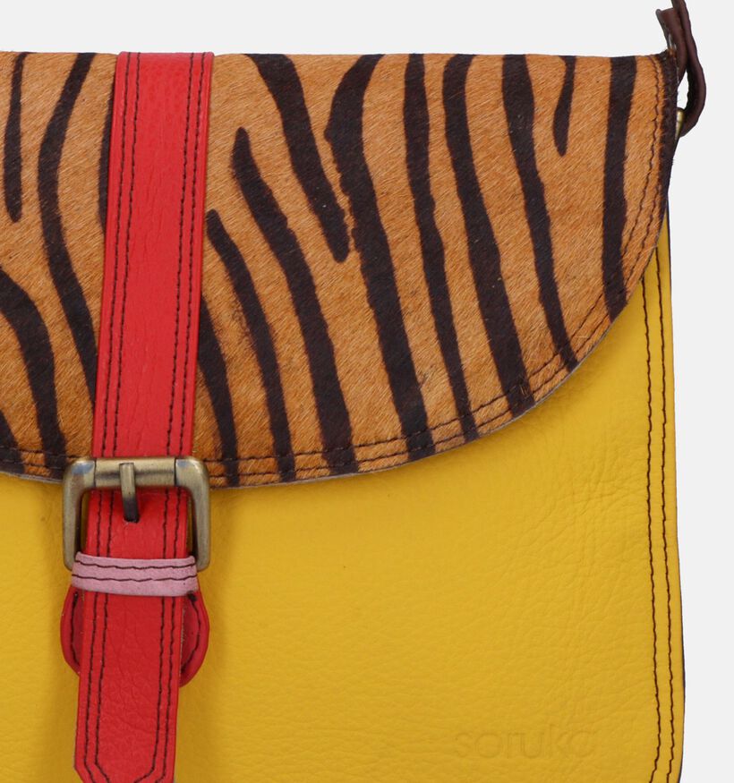 Soruka Adeline Plain Leather Zwarte Crossbody Tas voor dames (342286)