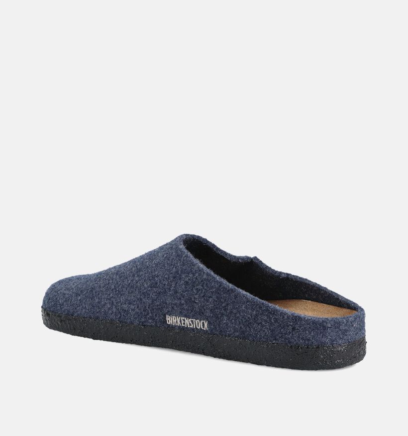 Birkenstock Zermatt Standard Pantoufles ouvertes en Bleu fonc&eacute; pour hommes (377026) - pour semelles orthop&eacute;diques