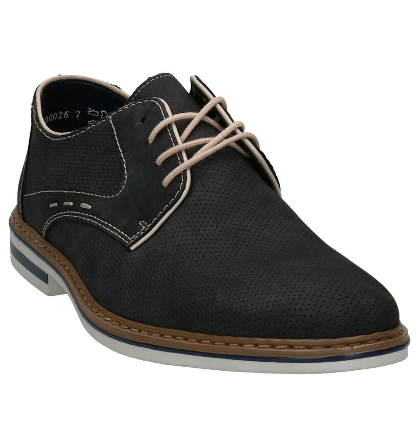 Rieker Blauwe Geklede Veterschoenen in rubber (266694)