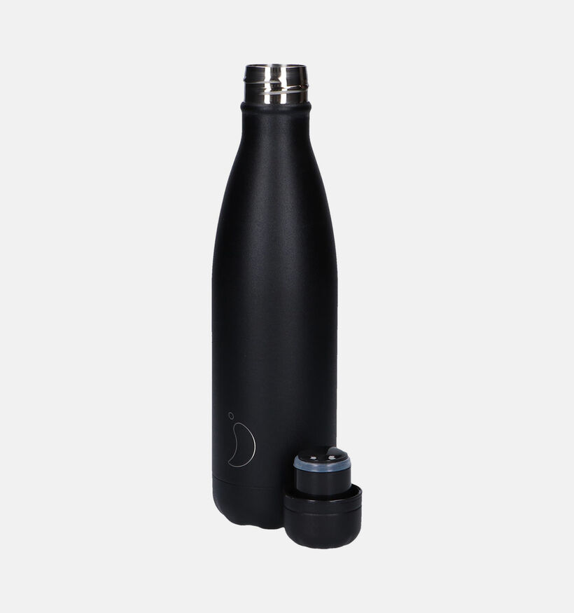 Chilly's Monochome All Black Gourde 500 ml pour femmes, gar&ccedil;ons, filles, hommes (253374)