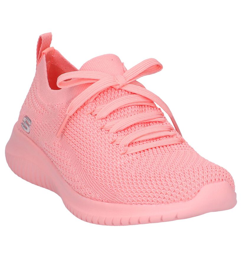 Roze Slip-on Sneakers Skechers Ultra Flex in stof (247151)