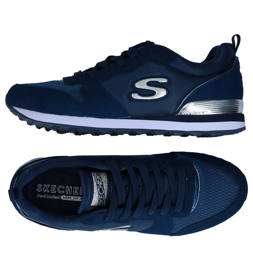 Skechers Gold'n Gurl Baskets en Bleu en daim (293947)