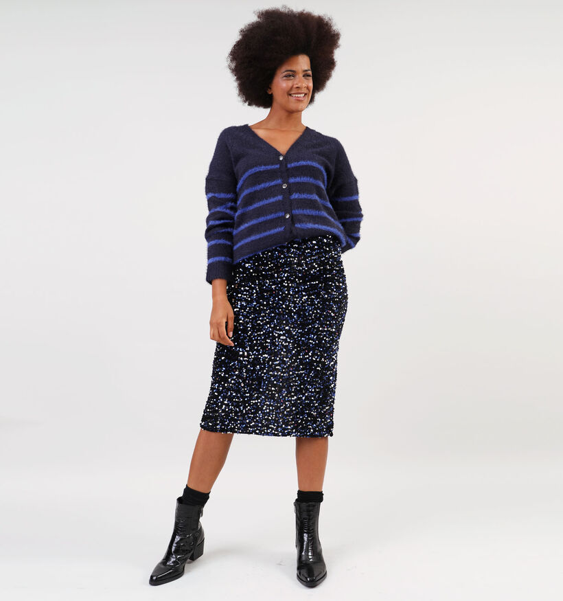 Pieces Jana Cardigan rayé en Bleu pour femmes (344974)