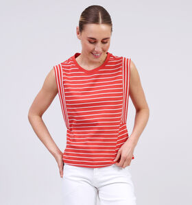 Vila Veriana T-shirt rayé en Rouge pour femmes (353020)