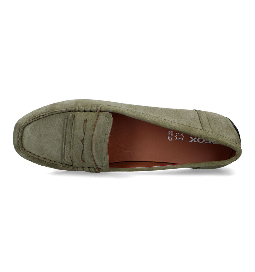 Geox Kosmopolis Grip Mocassins en Vert kaki pour femmes (326670) - pour semelles orthopédiques