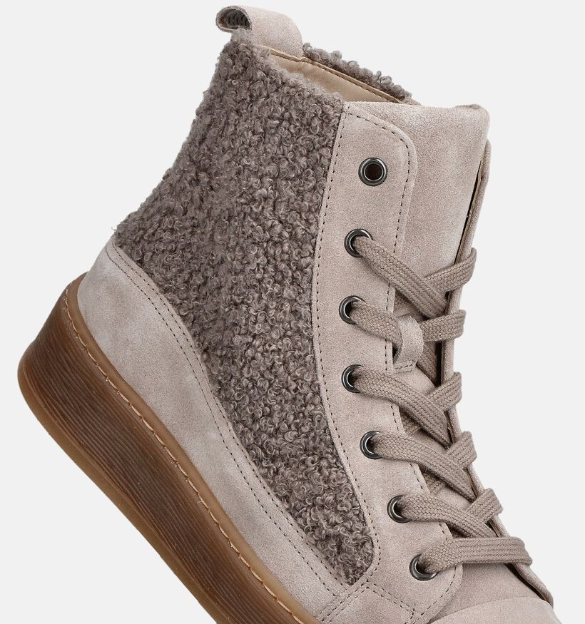 Gabor Donkerbeige Hoge Sneakers voor dames (363154) - geschikt voor steunzolen