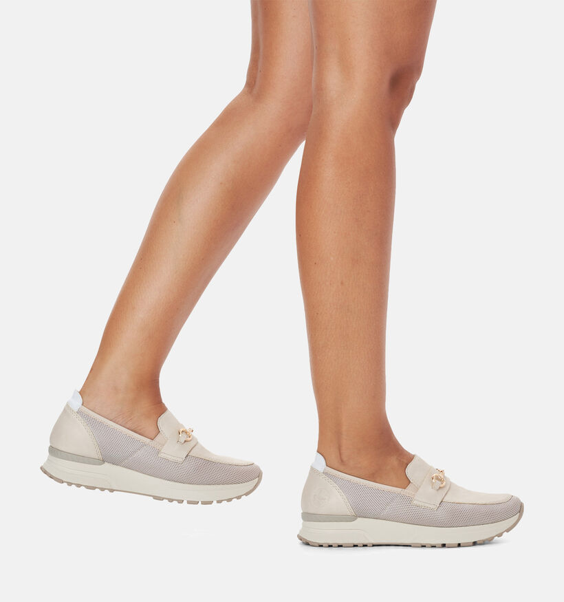 Rieker Beige Instappers voor dames (351231) - geschikt voor steunzolen