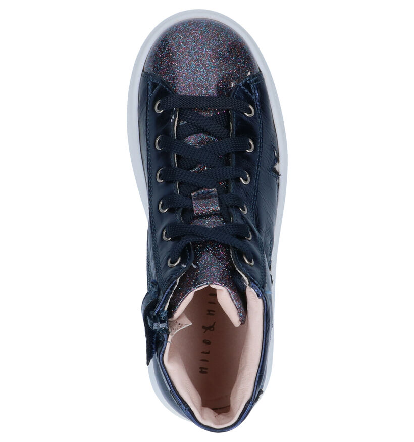 Milo & Mila Chaussures hautes en Bleu foncé en cuir (260803)