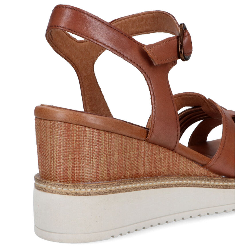 Tamaris Cognac Sandalen met sleehak voor dames (322301)