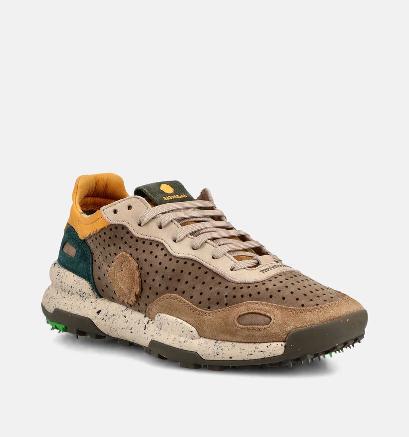 Satorisan Chacrona Laser Bruine Sneakers voor heren (369905) - geschikt voor steunzolen