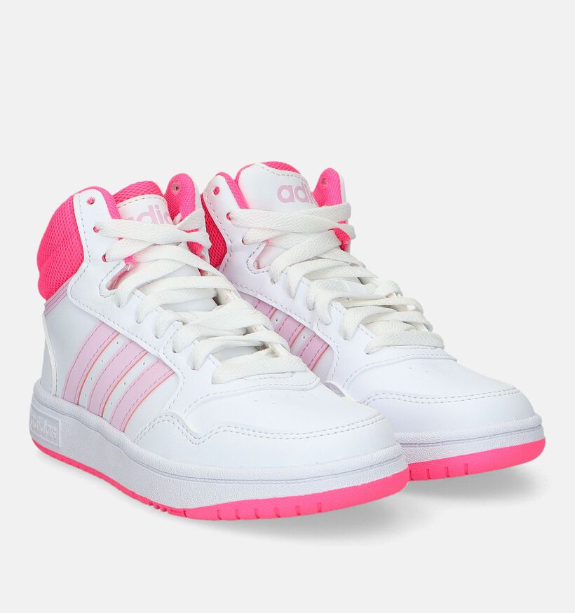 adidas Hoops Mid 3.0 K Witte Sneakers voor meisjes (332375)