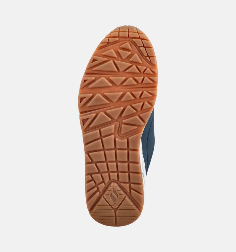 Skechers Uno Stand On Air Baskets basses en Bleu fonc&eacute; pour filles, gar&ccedil;ons (375666) - pour semelles orthop&eacute;diques