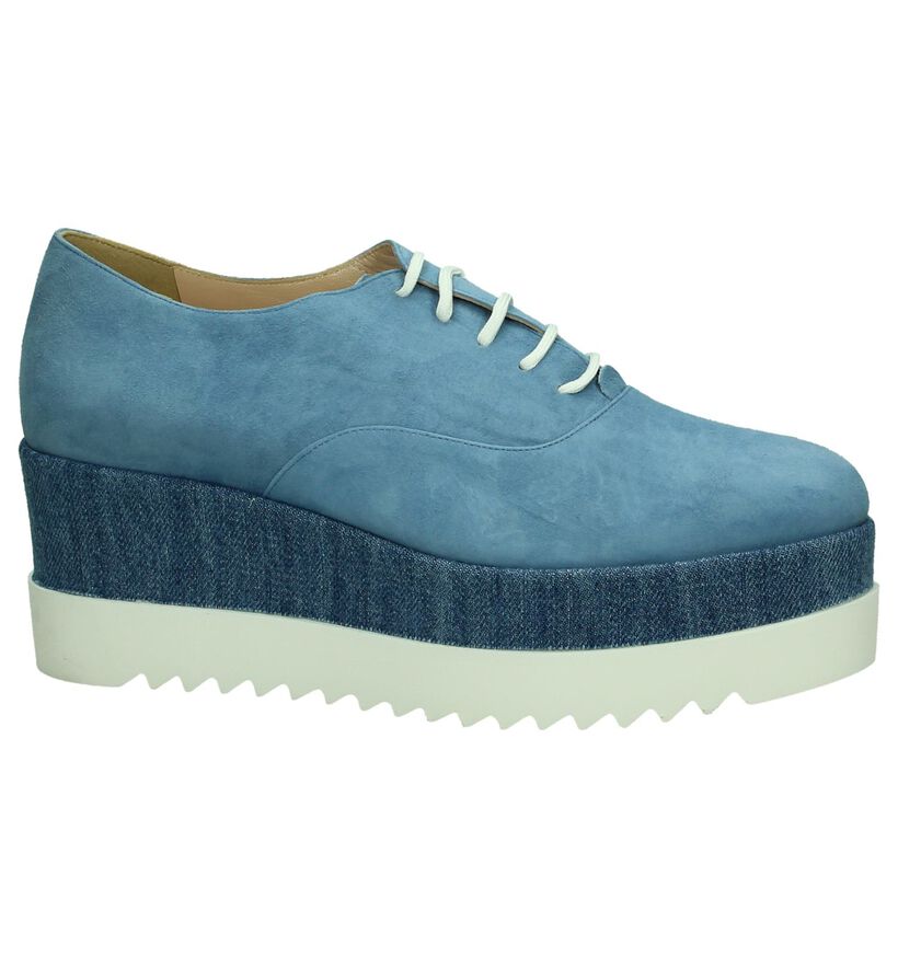 Via Roma Chaussures à lacets en Bleu en daim (207359)