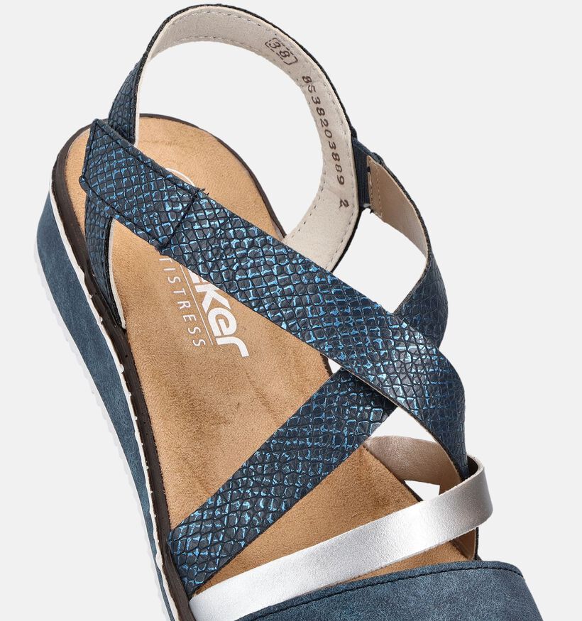 Rieker Sandales compens&eacute;es en Bleu pour femmes (370430)