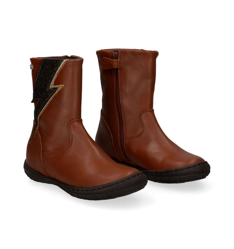 STONES and BONES Flixa Bottes en Cognac en cuir (313923)