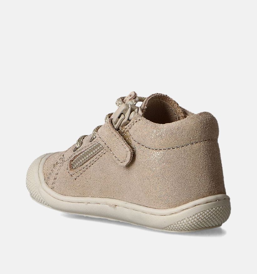 Naturino Cocoon Zip Suede Gouden Babyschoentjes voor meisjes (355318) - geschikt voor steunzolen