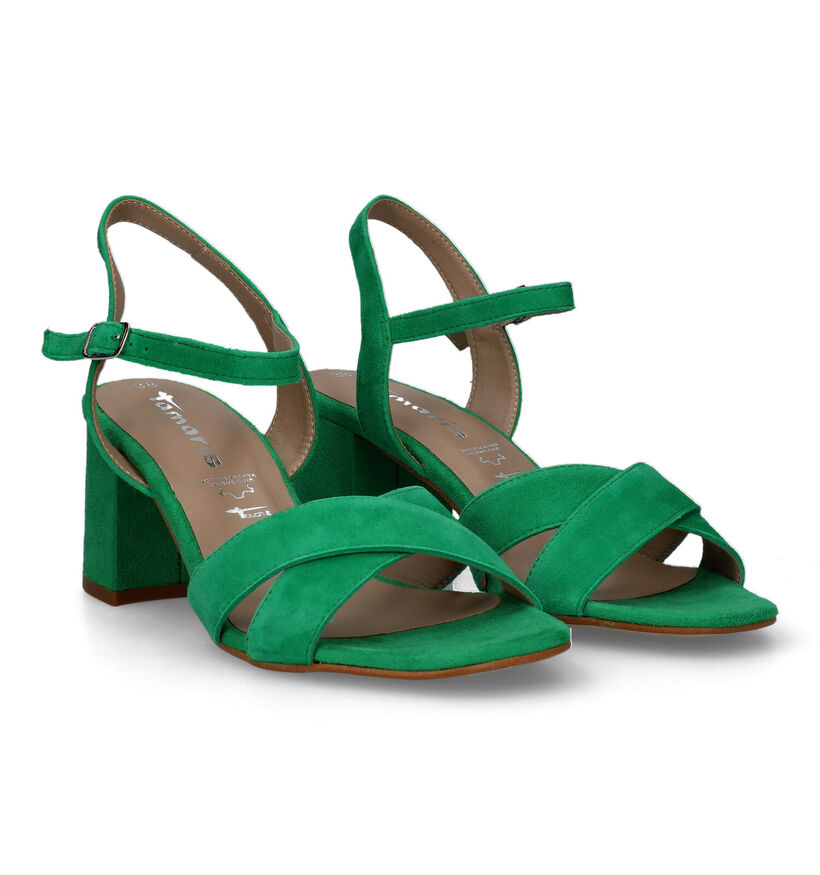 Tamaris Groene Sandalen met blokhak voor dames (334257)