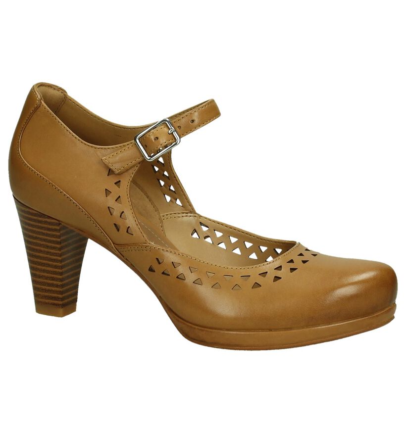 Clarks Cognac Pumps met Bandje, , pdp