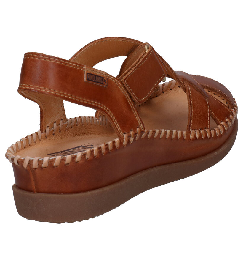 Pikolinos Cadaques Ecru/Cognac Sandalen in leer (289114)