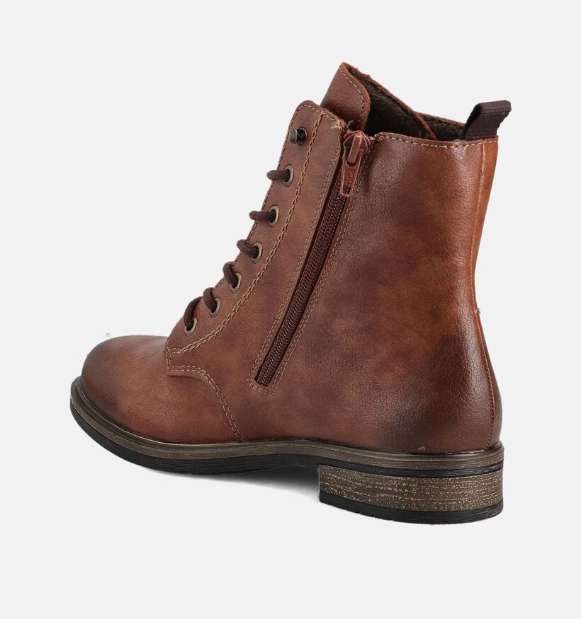 Rieker Antistress Cognac Boots met Veter en Rits voor dames (378078)