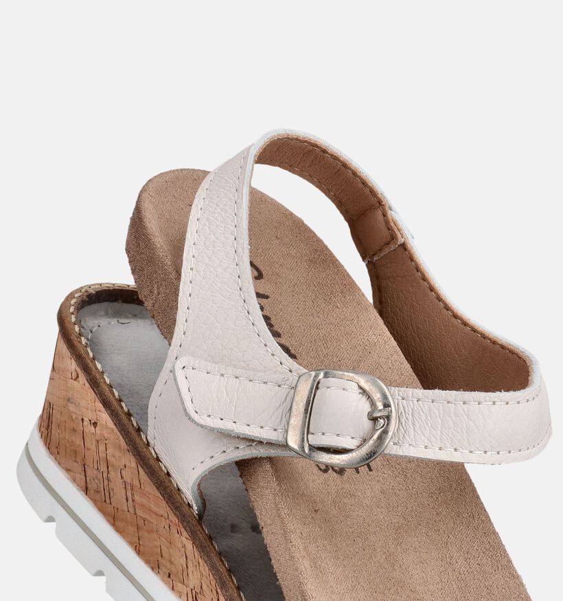 Solemade Klara 02 Ecru Sandales compens&eacute;es en Blanc pour femmes (371640) - pour semelles orthop&eacute;diques