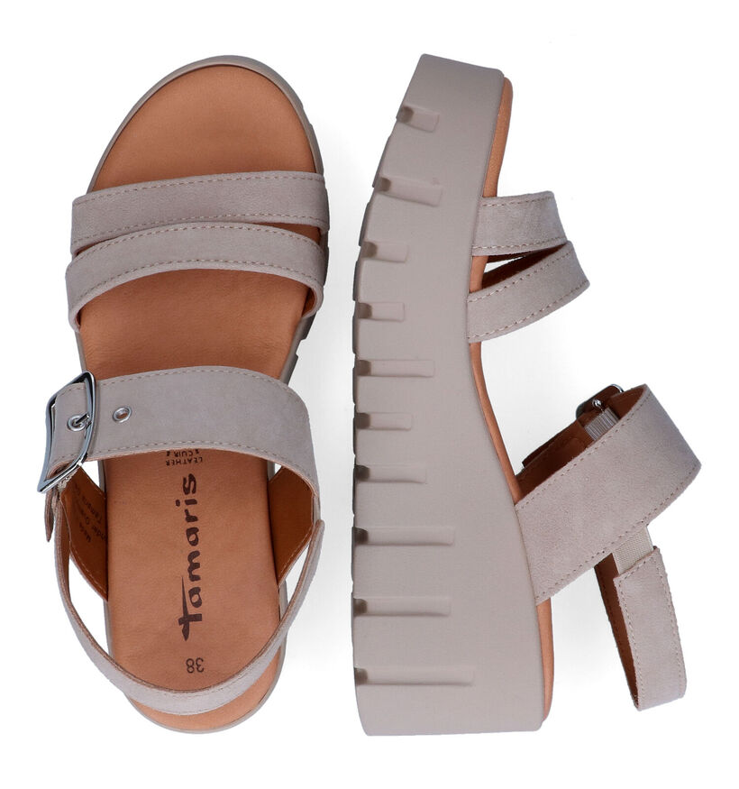 Tamaris Touch it Taupe Sandalen in nubuck (307614)