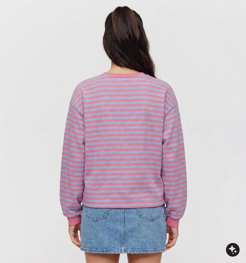 Pieces Flora Red Heart Sweatshirt en Rose/Bleu pour femmes (378378)